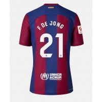 Koszulka piłkarska Barcelona Frenkie de Jong #21 Strój Domowy dla kobiety 2023-24 tanio Krótki Rękaw